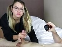 "Glasses Teen Sloppy Blowjob And Swallow Cum"
