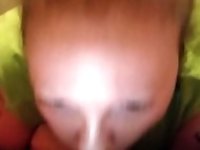 Blowjob while watching porn dirty lil cum swallowing slut